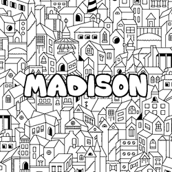 Coloraci&oacute;n del nombre MADISON - decorado ciudad