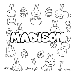 Coloraci&oacute;n del nombre MADISON - decorado Pascua