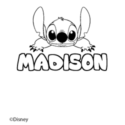 Coloraci&oacute;n del nombre MADISON - decorado Stitch