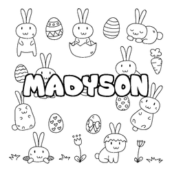Coloraci&oacute;n del nombre MADYSON - decorado Pascua