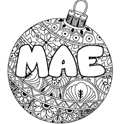 Coloraci&oacute;n del nombre MAE - decorado bola de Navidad