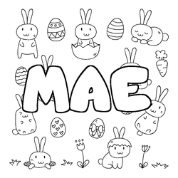 Coloraci&oacute;n del nombre MAE - decorado Pascua