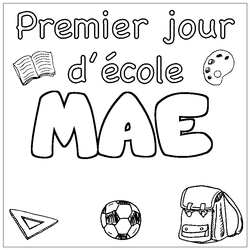 Coloraci&oacute;n del nombre MAE - decorado primer d&iacute;a de escuela