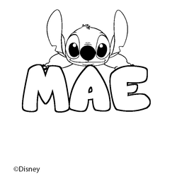 Coloraci&oacute;n del nombre MAE - decorado Stitch