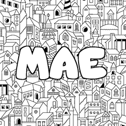 Coloraci&oacute;n del nombre MAE - decorado ciudad
