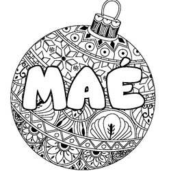 Coloraci&oacute;n del nombre MA&Eacute; - decorado bola de Navidad