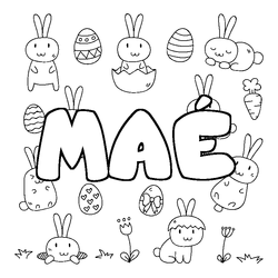 Coloraci&oacute;n del nombre MA&Eacute; - decorado Pascua