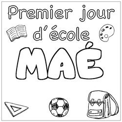 Coloraci&oacute;n del nombre MA&Eacute; - decorado primer d&iacute;a de escuela