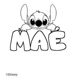 Coloraci&oacute;n del nombre MA&Eacute; - decorado Stitch