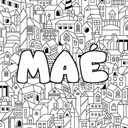 Coloraci&oacute;n del nombre MA&Eacute; - decorado ciudad
