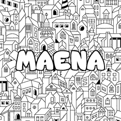 Coloraci&oacute;n del nombre MAENA - decorado ciudad