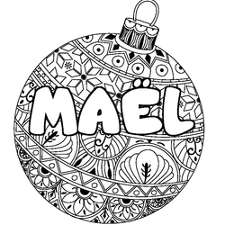 Coloraci&oacute;n del nombre MA&Euml;L - decorado bola de Navidad