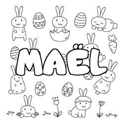 Coloraci&oacute;n del nombre MA&Euml;L - decorado Pascua