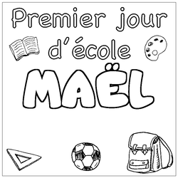 Coloraci&oacute;n del nombre MA&Euml;L - decorado primer d&iacute;a de escuela