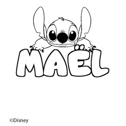 Coloraci&oacute;n del nombre MA&Euml;L - decorado Stitch