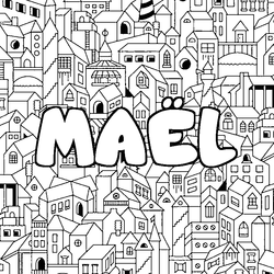 Coloraci&oacute;n del nombre MA&Euml;L - decorado ciudad