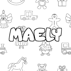 Coloraci&oacute;n del nombre MAELY - decorado juguetes
