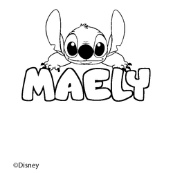 Coloraci&oacute;n del nombre MAELY - decorado Stitch