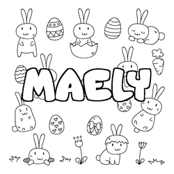 Coloraci&oacute;n del nombre MAELY - decorado Pascua