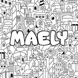 Coloraci&oacute;n del nombre MAELY - decorado ciudad