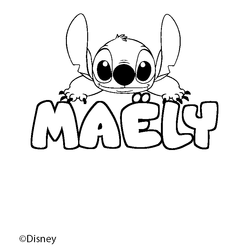 Coloraci&oacute;n del nombre MA&Euml;LY - decorado Stitch