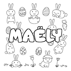 Coloraci&oacute;n del nombre MA&Euml;LY - decorado Pascua