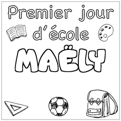 Coloraci&oacute;n del nombre MA&Euml;LY - decorado primer d&iacute;a de escuela