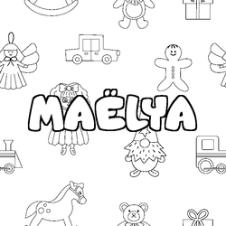Coloraci&oacute;n del nombre MA&Euml;LYA - decorado juguetes