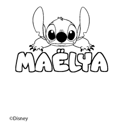 Coloraci&oacute;n del nombre MA&Euml;LYA - decorado Stitch