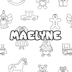 Coloraci&oacute;n del nombre MAELYNE - decorado juguetes