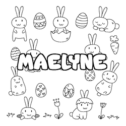 Coloraci&oacute;n del nombre MAELYNE - decorado Pascua