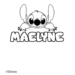 Coloraci&oacute;n del nombre MAELYNE - decorado Stitch