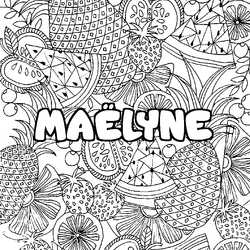 Coloraci&oacute;n del nombre MA&Euml;LYNE - decorado mandala de frutas