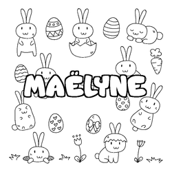 Coloraci&oacute;n del nombre MA&Euml;LYNE - decorado Pascua