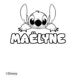Coloraci&oacute;n del nombre MA&Euml;LYNE - decorado Stitch