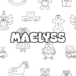 Coloraci&oacute;n del nombre MAELYSS - decorado juguetes