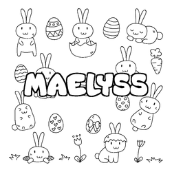 Coloraci&oacute;n del nombre MAELYSS - decorado Pascua