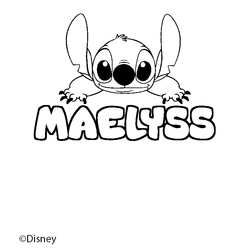 Coloraci&oacute;n del nombre MAELYSS - decorado Stitch