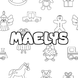 Coloraci&oacute;n del nombre MAELYS - decorado juguetes