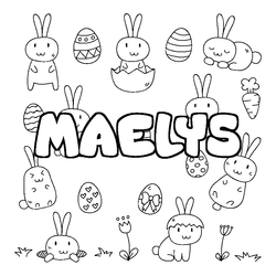 Coloraci&oacute;n del nombre MAELYS - decorado Pascua