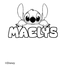 Coloraci&oacute;n del nombre MAELYS - decorado Stitch