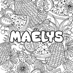 Coloraci&oacute;n del nombre MA&Euml;LYS - decorado mandala de frutas
