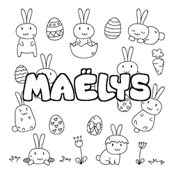 Coloraci&oacute;n del nombre MA&Euml;LYS - decorado Pascua
