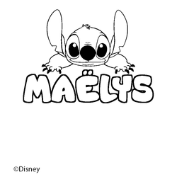Coloraci&oacute;n del nombre MA&Euml;LYS - decorado Stitch