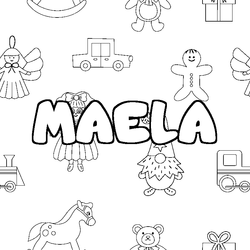 Coloraci&oacute;n del nombre MAELA - decorado juguetes