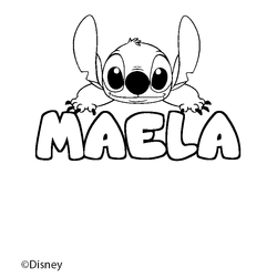 Coloraci&oacute;n del nombre MAELA - decorado Stitch