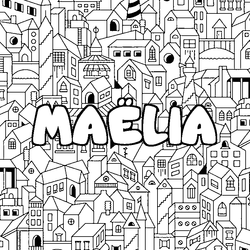 Coloraci&oacute;n del nombre MA&Euml;LIA - decorado ciudad