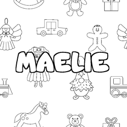 Coloraci&oacute;n del nombre MAELIE - decorado juguetes