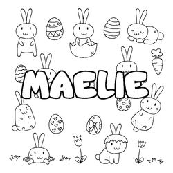 Coloraci&oacute;n del nombre MAELIE - decorado Pascua