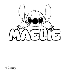 Coloraci&oacute;n del nombre MAELIE - decorado Stitch